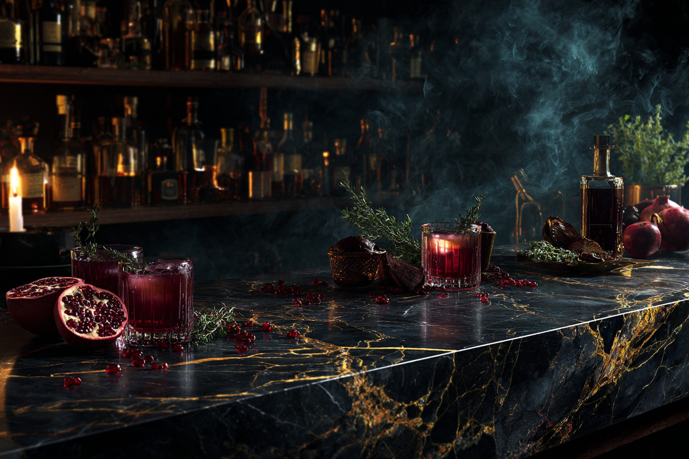 The cocktail prep table