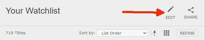 IMDB - Edit your watchlist